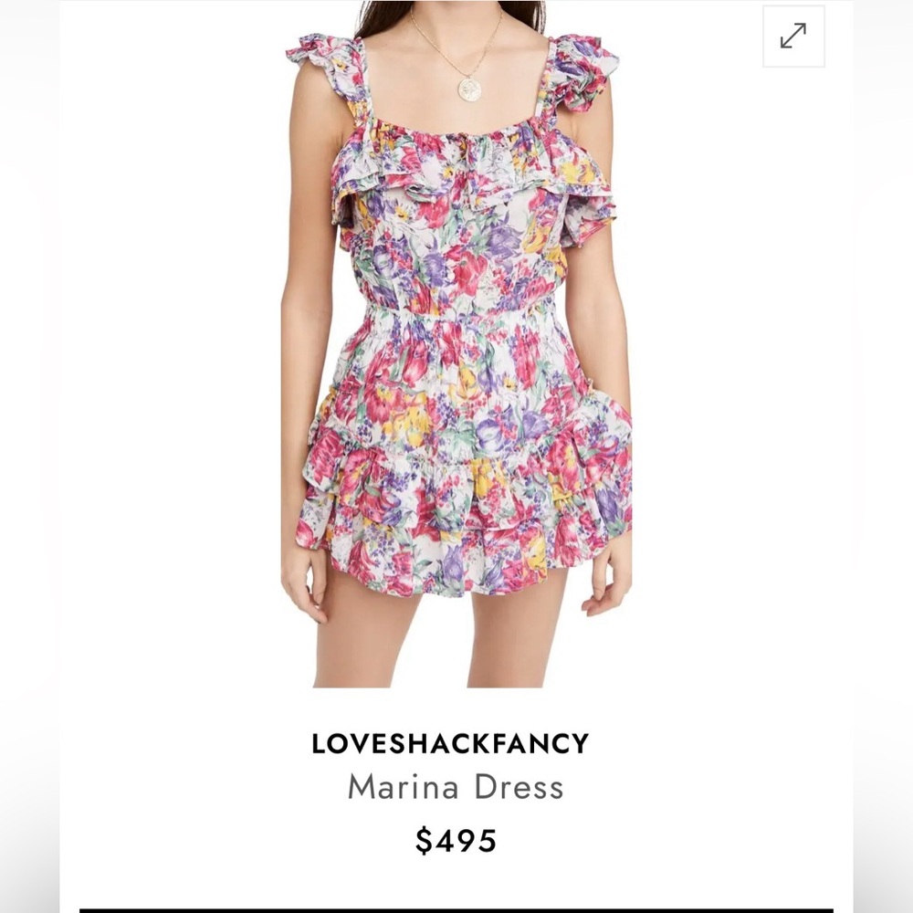 LoveShackFancy Multicolor Ruffle Marina Dress